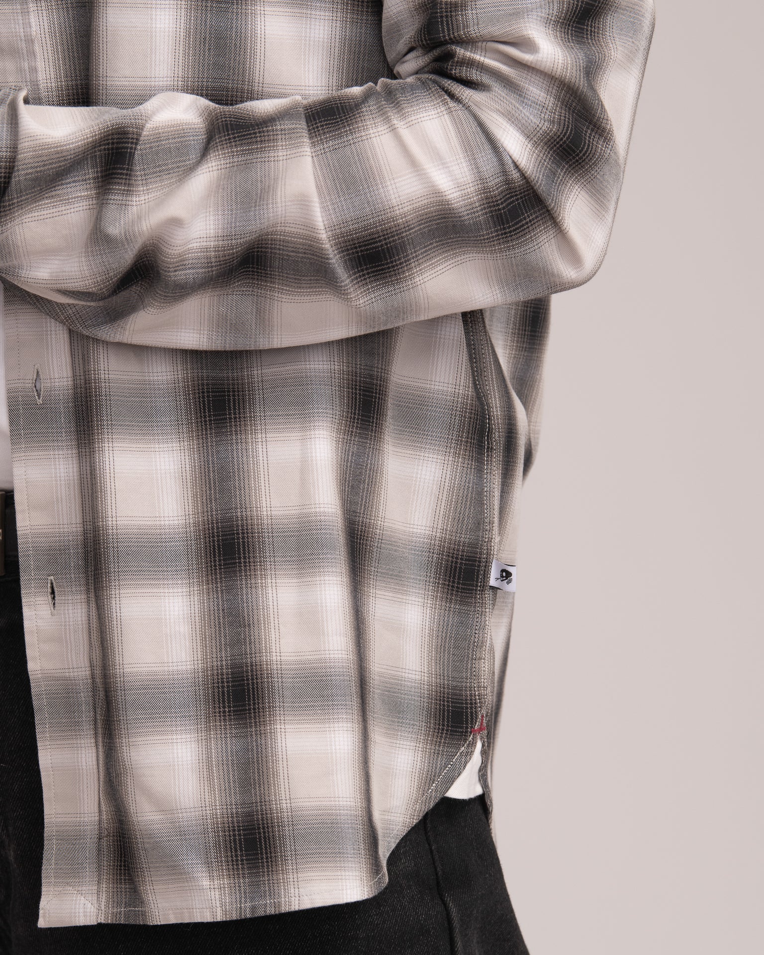 Men's Casual Check Shirt - Black/White