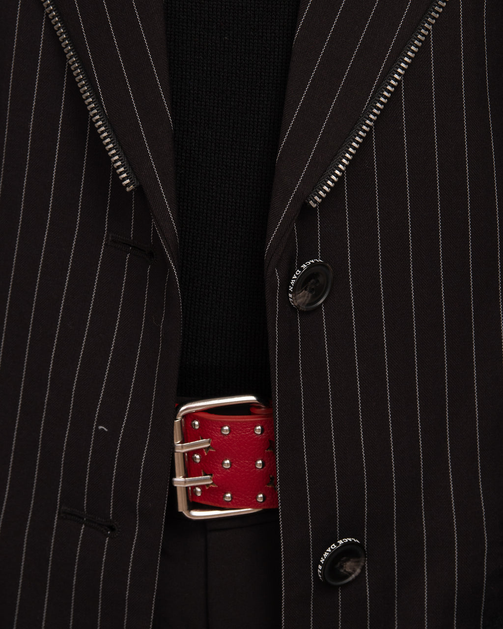 Pin Stripe Vest - Black/White