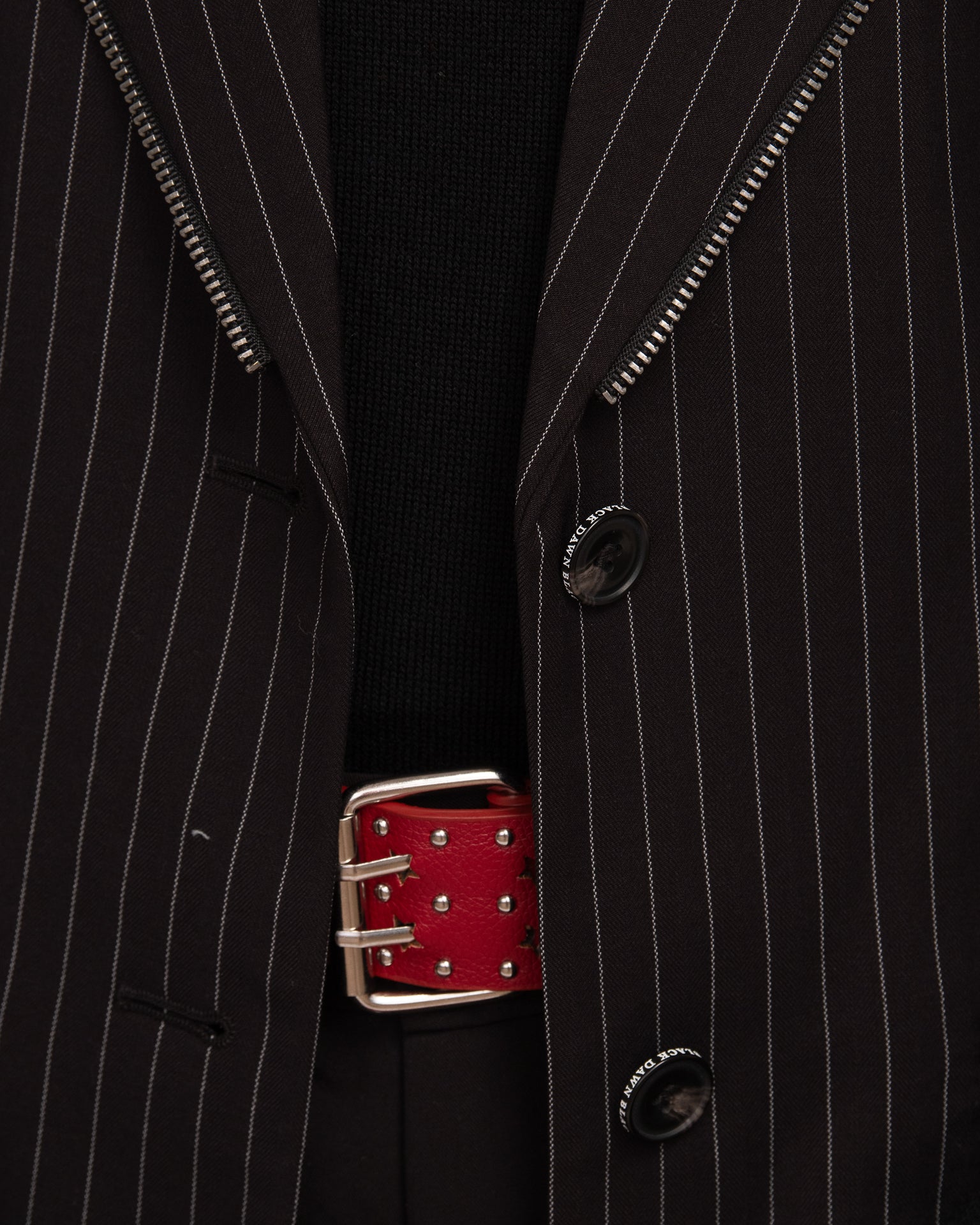 Pin Stripe Vest - Black/White