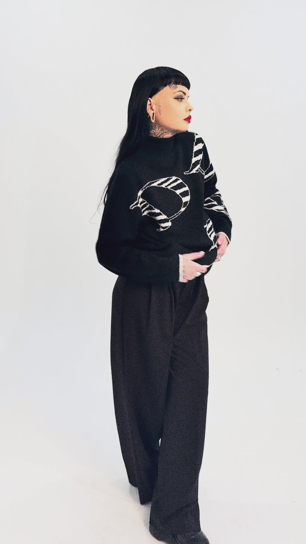 DB Aussie Wool Blend Knit Jumper - Black/White