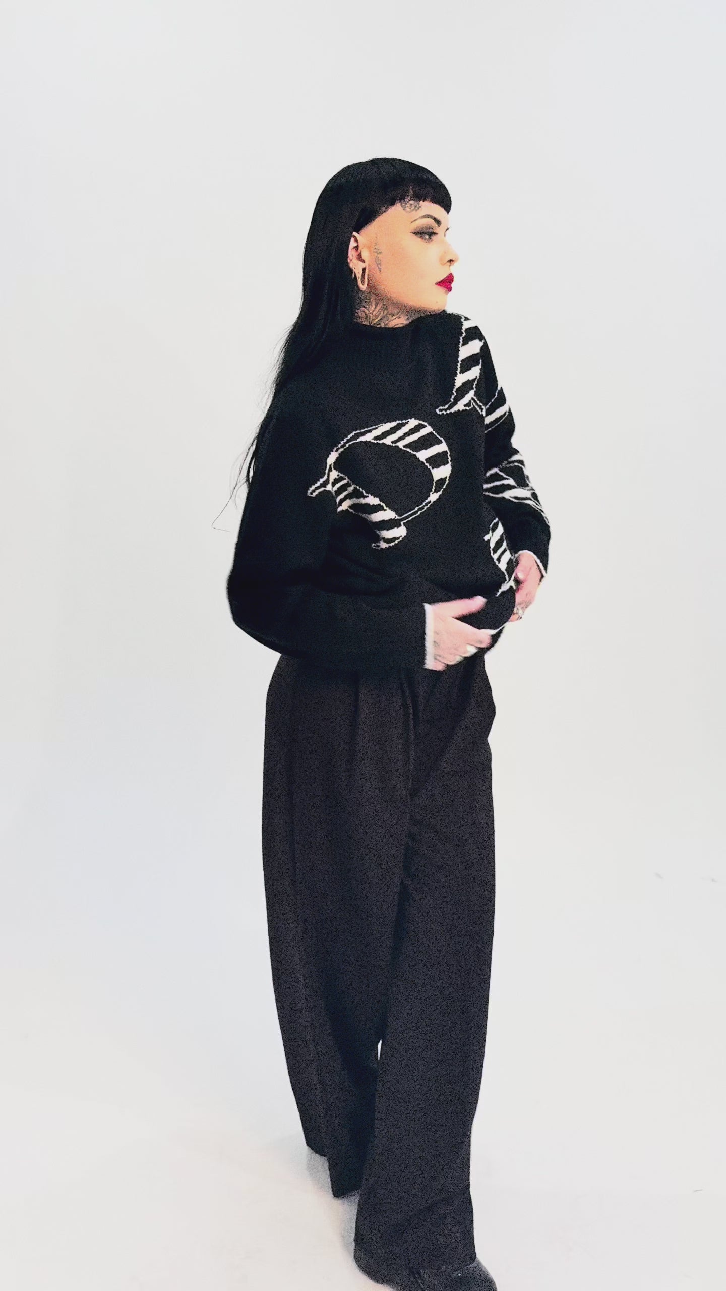 DB Aussie Wool Blend Knit Jumper - Black/White