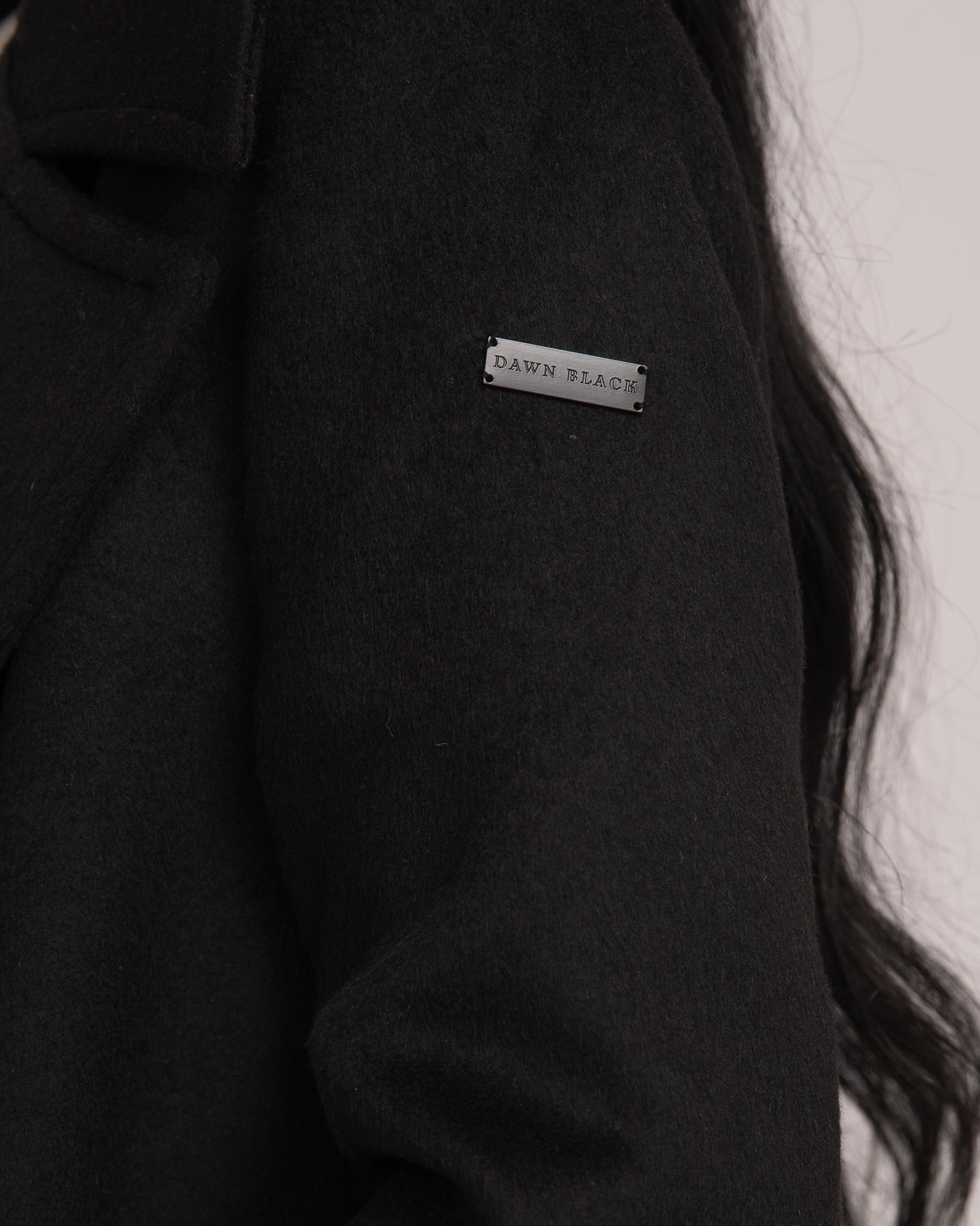 Single-Breasted Black Wool Coat - Black