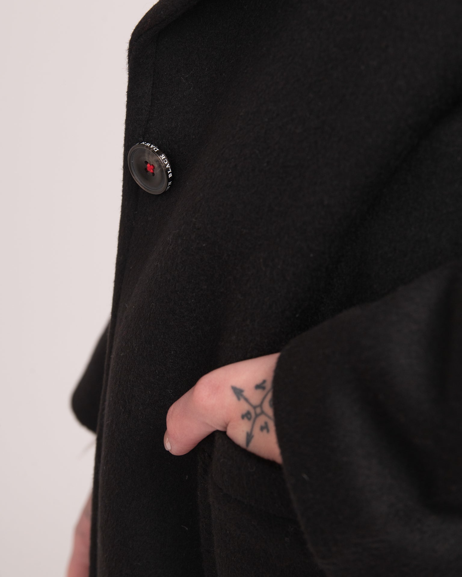 Single-Breasted Black Wool Coat - Black
