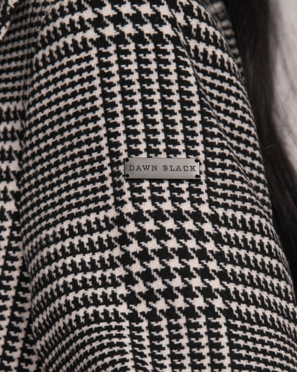 Single-Breasted Wool Coat - Houndstooth