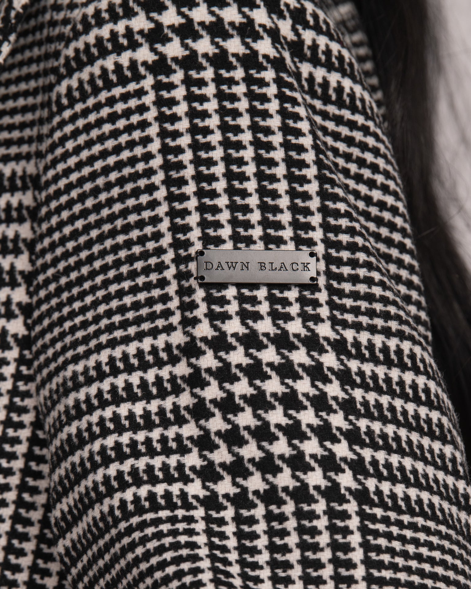 Single-Breasted Wool Coat - Houndstooth