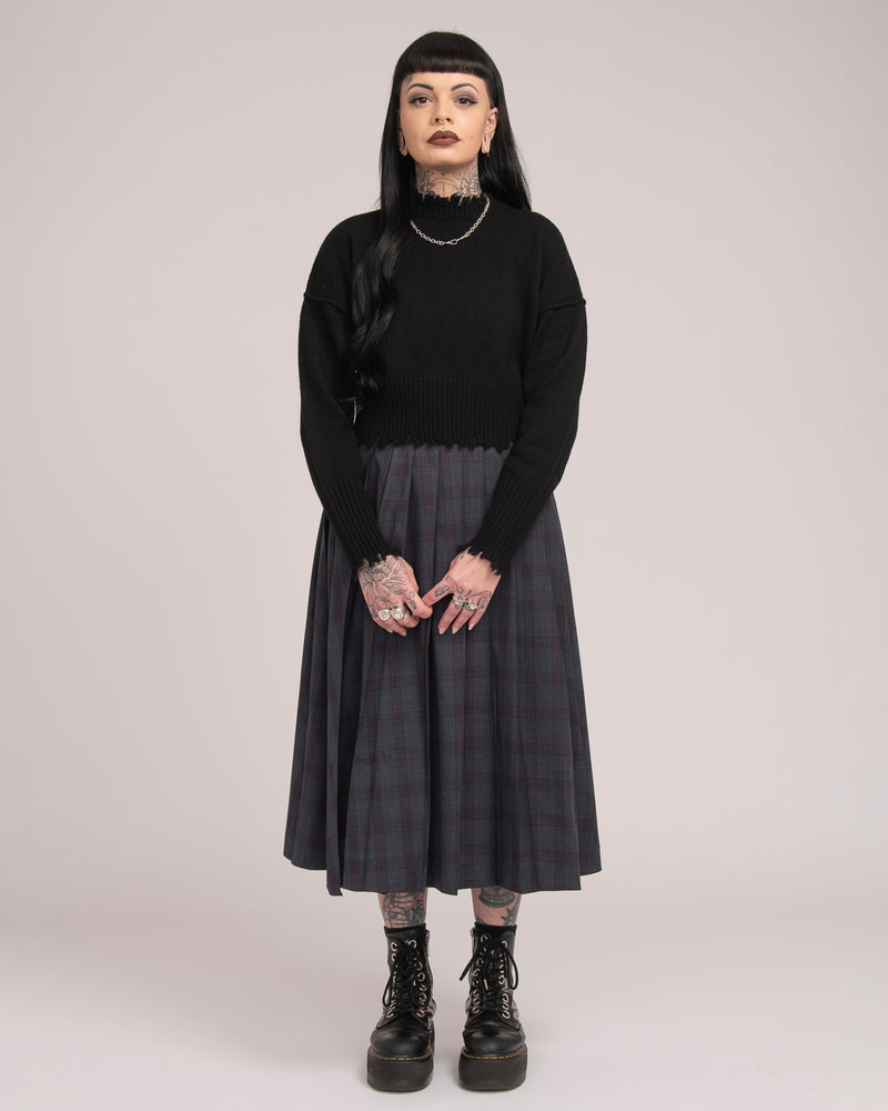 The Fractured Cropped Knit - Black