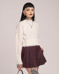 The Fractured Cropped Knit - Ecru